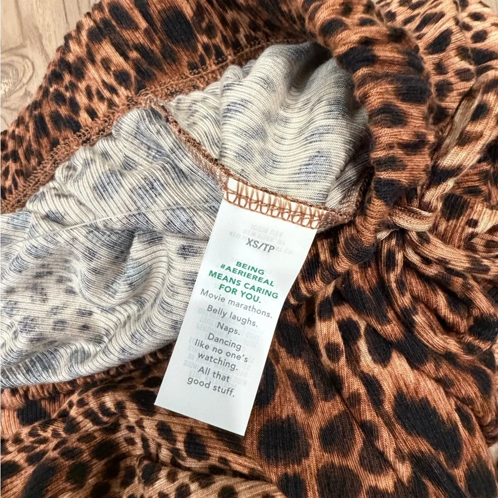 NWOT Aerie Mid Rise/Wide Leg Cheetah Pajama Pants-Size XS - Picture 5 of 5
